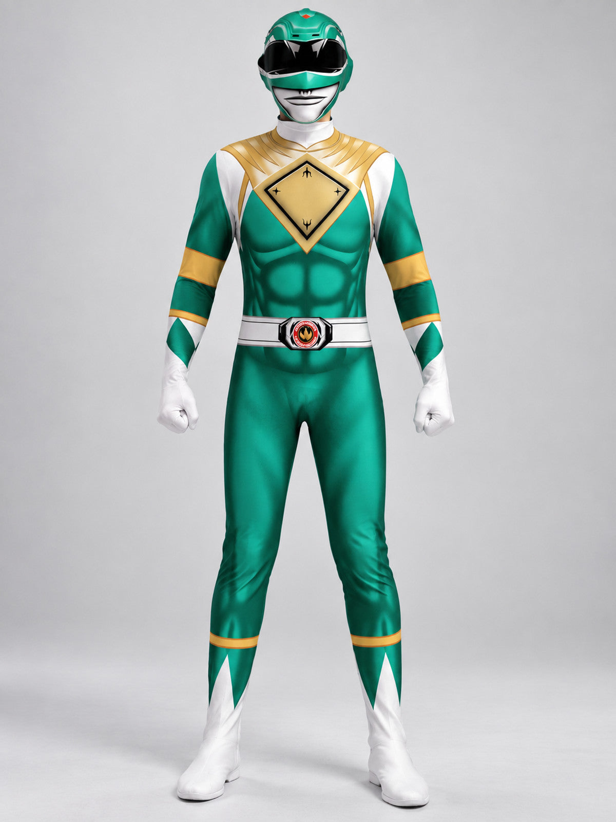 Green Jumpsuit with Helmet Cosplay Costume
