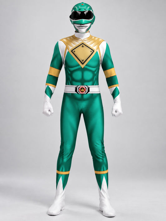 Green Jumpsuit with Helmet Cosplay Costume