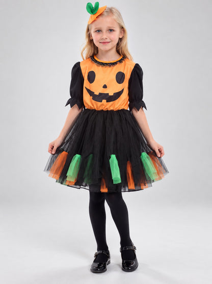 Kids' Pumpkin Carnival Costume with Headband
