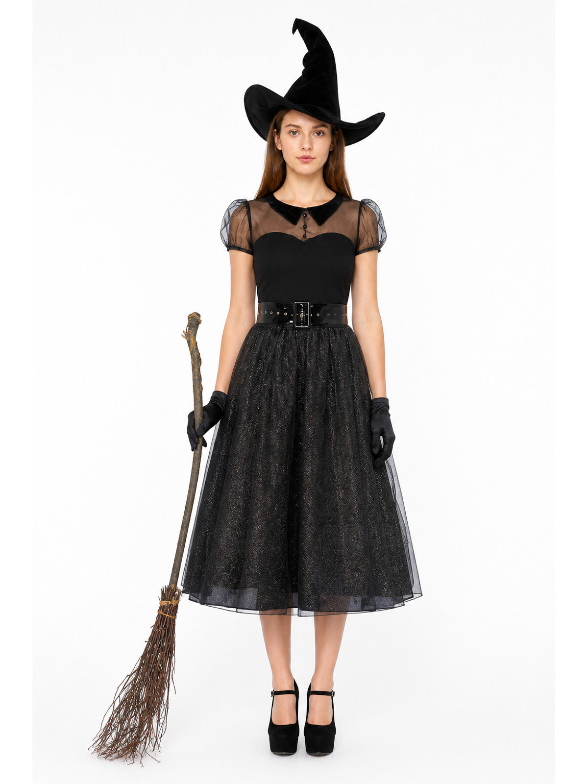 Cosplay Costume with Black Dress and Hat main product view