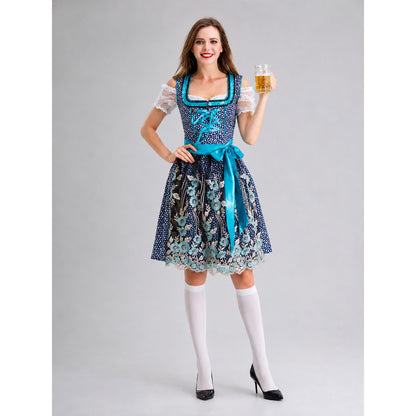 Embroidered Lace Dress in an Ethnic Style