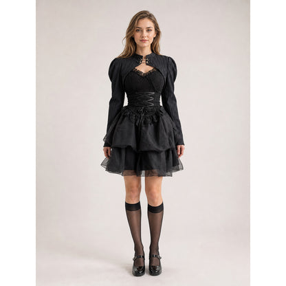 Black Gothic Corset Dress for Halloween