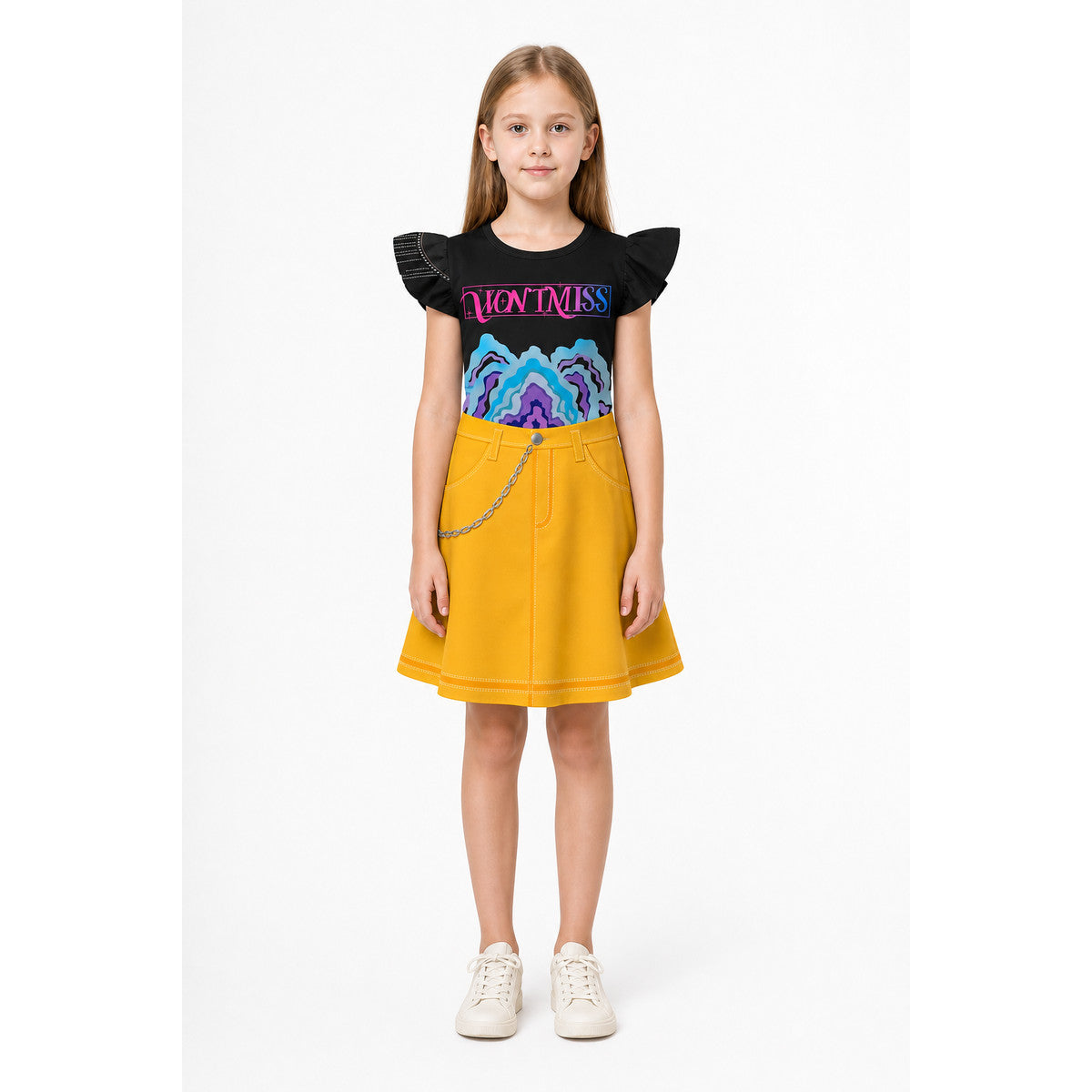 Halloween Costume Dress with Print and Chain