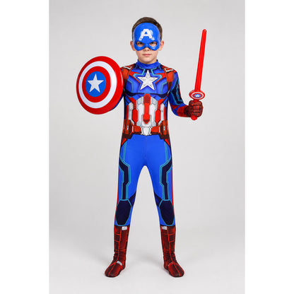 Captain America Jumpsuit with Mask and Gloves main product view