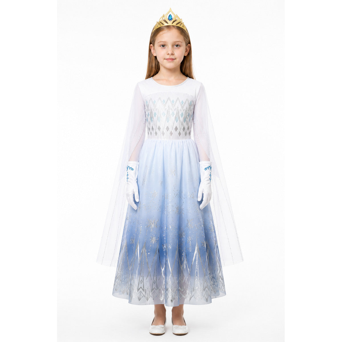 Children's Sequin Carnival Costume with Crown main product view