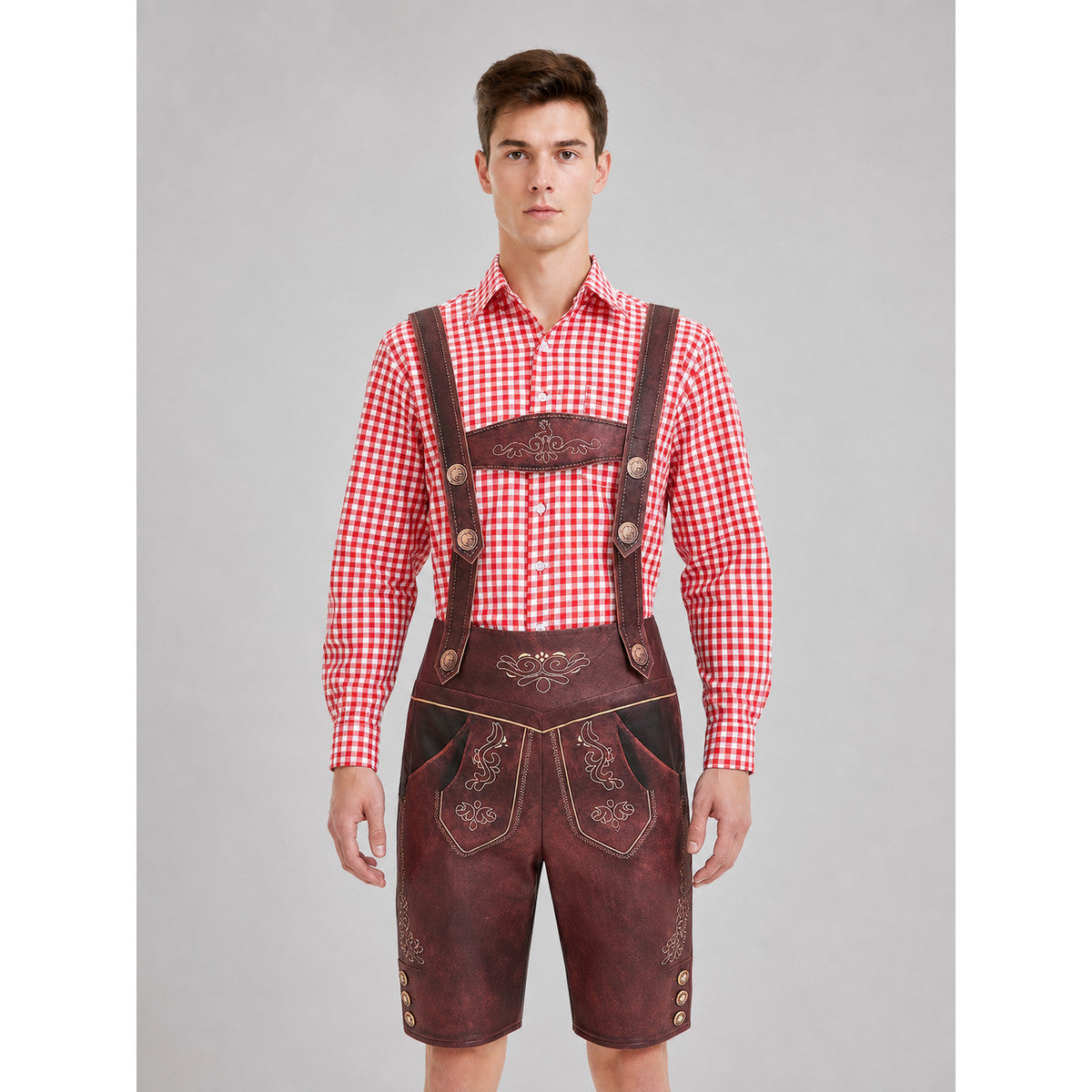 Red and White Checkered Shirt for Oktoberfest