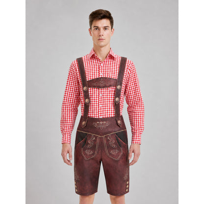 Red and White Checkered Shirt for Oktoberfest