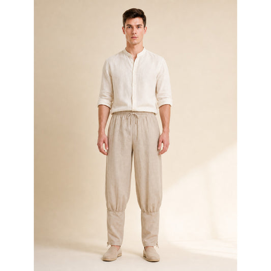 Loose-Fit Cuffed Pants for a Costume Look