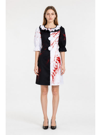 Halloween Blood-Splattered Clown-Style Dress main product view