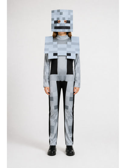 Pixel-Style Skeleton Costume Jumpsuit main product view