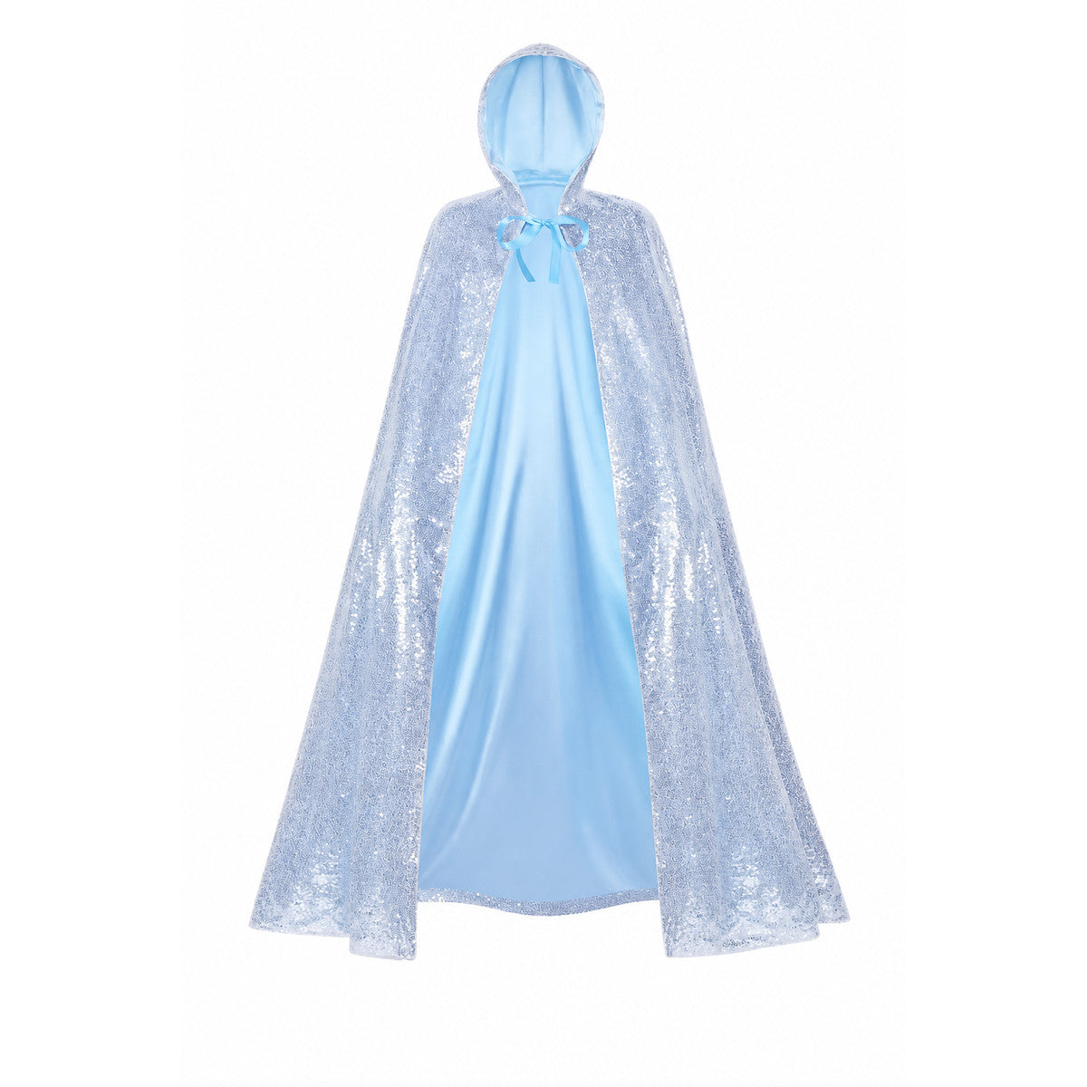 Silver Sparkly Cape for Carnival and Parties on-model view