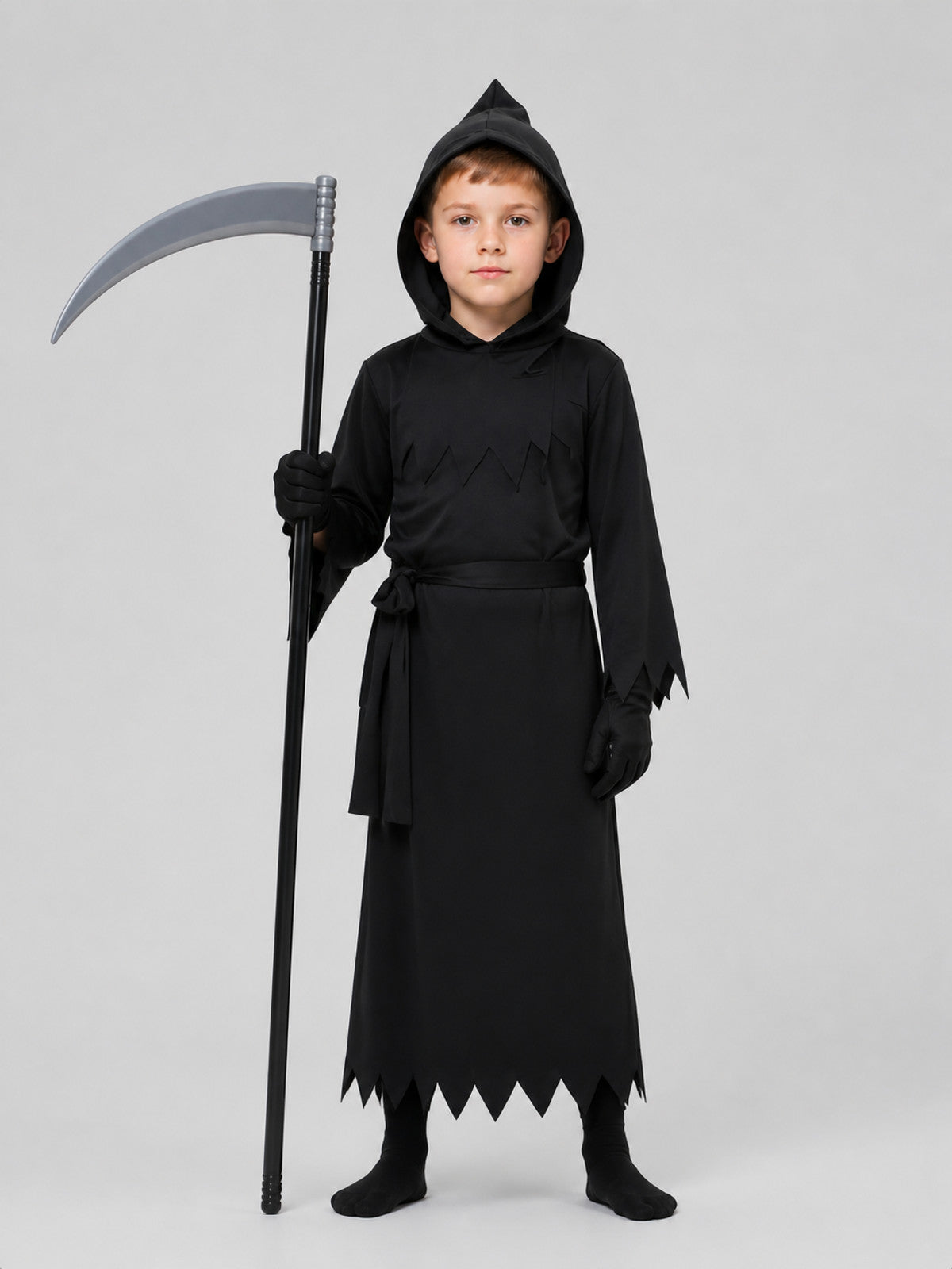 Hooded Grim Reaper Costume with Mask, Scythe Included