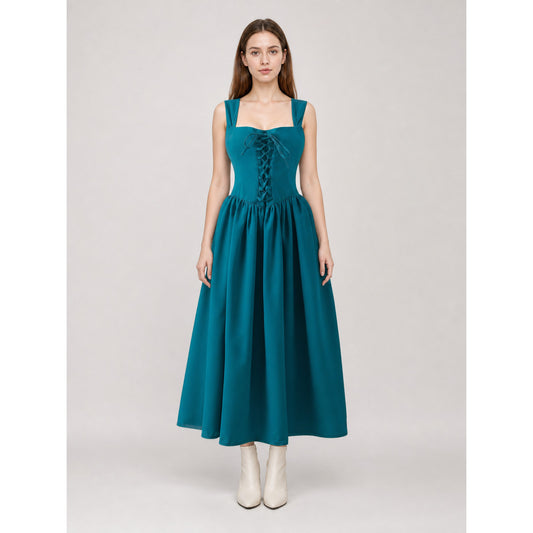 Sleeveless Medieval Lace-Up Dress
