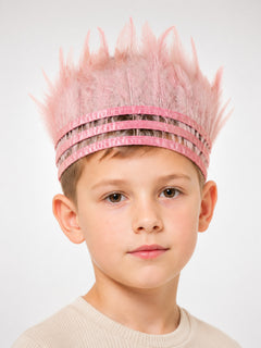 Carnival Headpiece with Pink Feathers