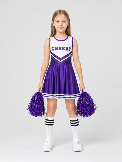 Sleeveless Striped Cheerleading Dress on-model view