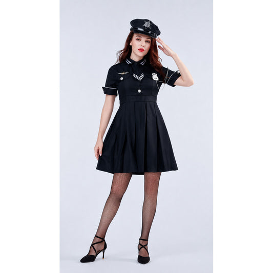 Police Uniform Costume with Skirt and Cap