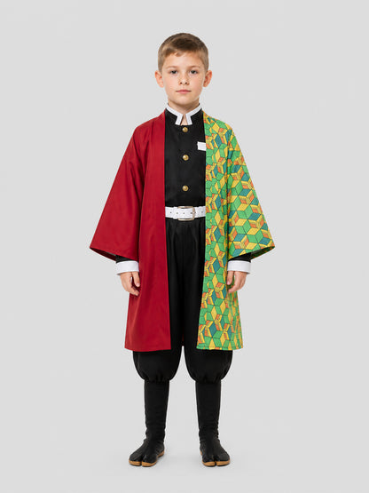 Anime Cosplay Long Two-Tone Cape Cloak on-model view