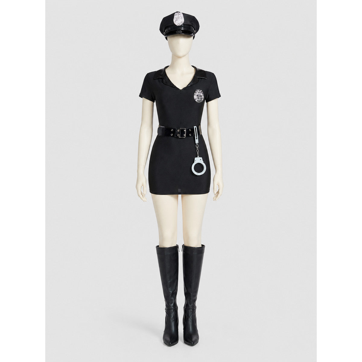 Police Officer Costume Dress S-3XL for Halloween on-model view