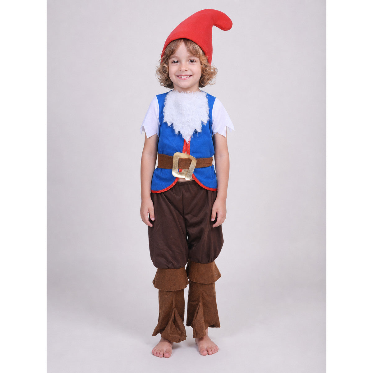 Dwarf costume with beard for parties on-model view
