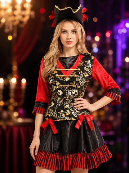 Pirate Costume W-0270 for Halloween Cosplay on-model view