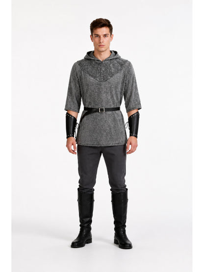 Hooded Knight Costume with Belt and Greaves main product view