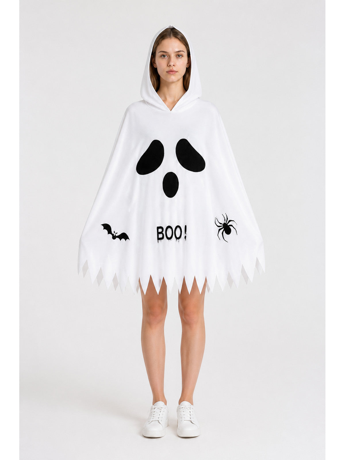 Glow-in-the-Dark Ghost Cape with Spider and Bat main product view