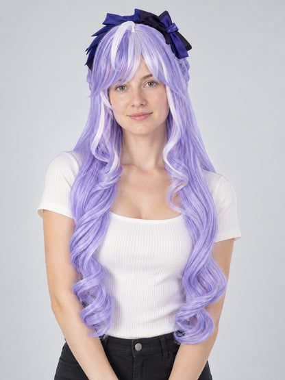 Light Purple Wavy Cosplay Wig with Bangs