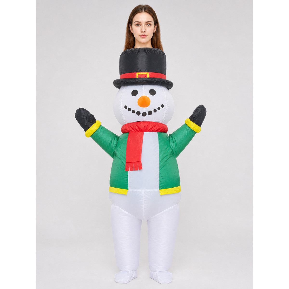 Green Inflatable Snowman Costume, One Size