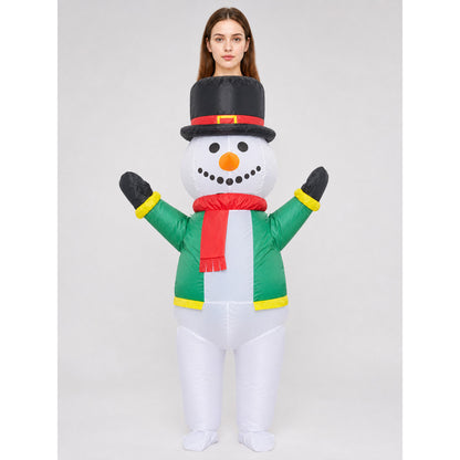 Green Inflatable Snowman Costume, One Size
