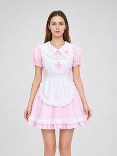 Lolita-Style Maid Cosplay Dress with Apron