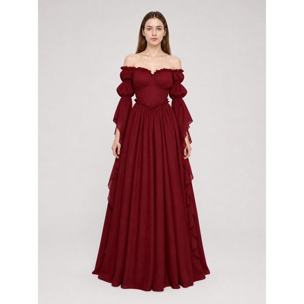 Long Vintage-Style Evening Dress