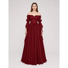 Long Vintage-Style Evening Dress