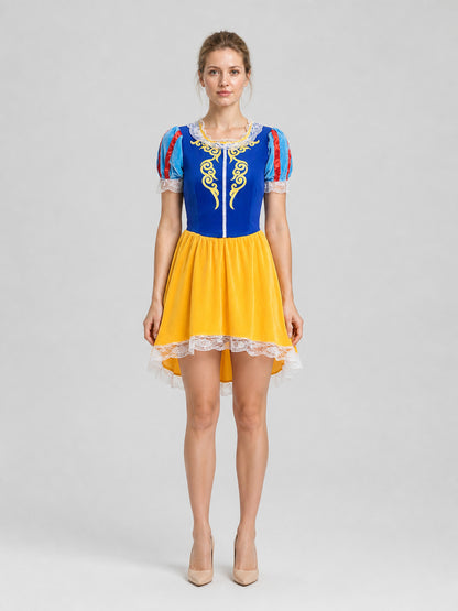 Snow White Cosplay Costume, Dress with Sleeves on-model view
