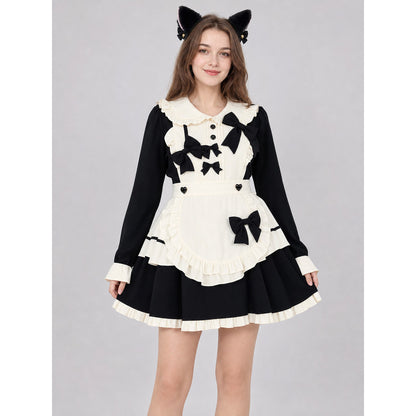 Maid Cosplay Costume, Dress with Apron on-model view