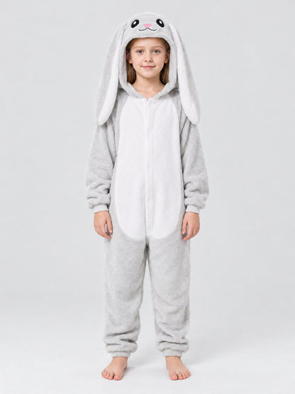 Kids' Bunny Ear Hooded Pajama Jumpsuit