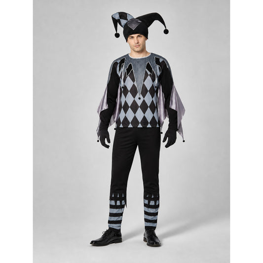 Jester-Style Clown Cosplay Costume for Halloween on-model view