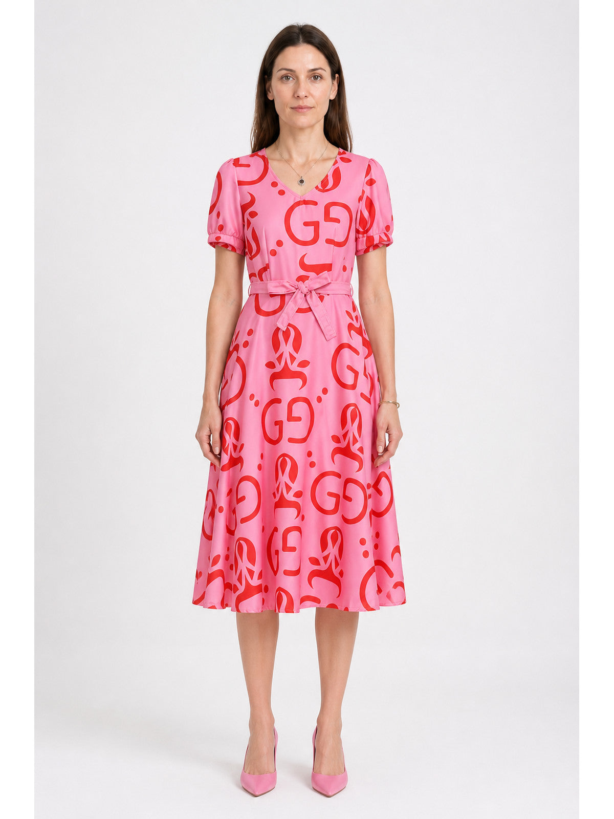 Pink Children's Cosplay Dress with Full Circle Skirt main product view