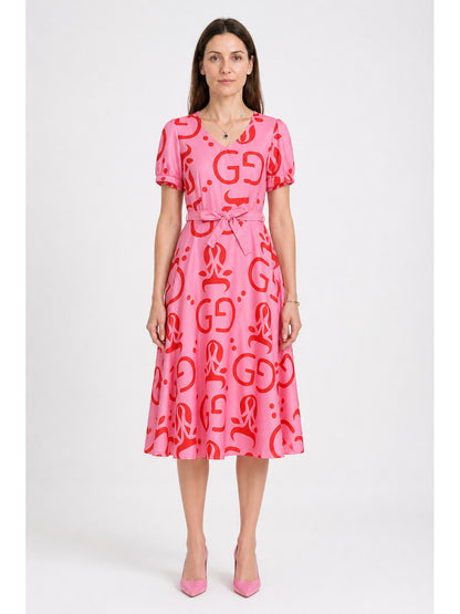 Pink Children's Cosplay Dress with Full Circle Skirt main product view