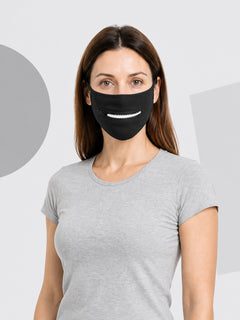 Black and White Halloween Mask with White Teeth