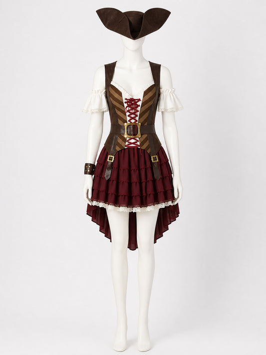 Women's Pirate Costume for Halloween and Cosplay on-model view