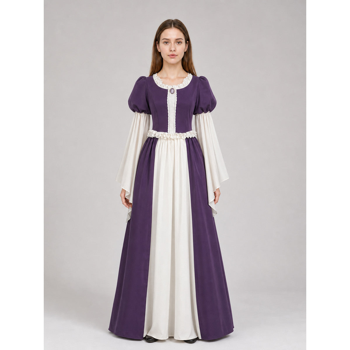 Medieval Dress with Ruffles and Puff Sleeves