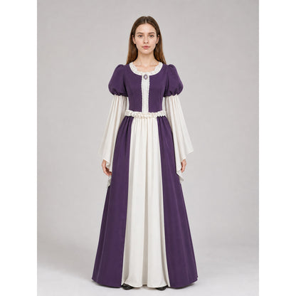 Medieval Dress with Ruffles and Puff Sleeves