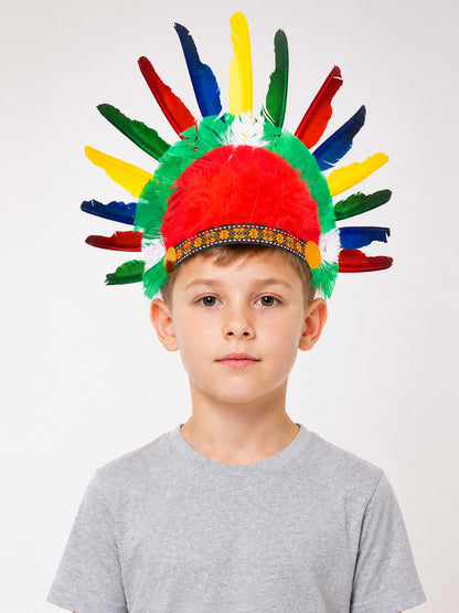 Multicolored Feather Carnival Headpiece main product view
