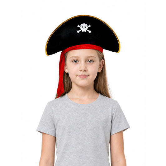 Pirate carnival hat with gold trim
