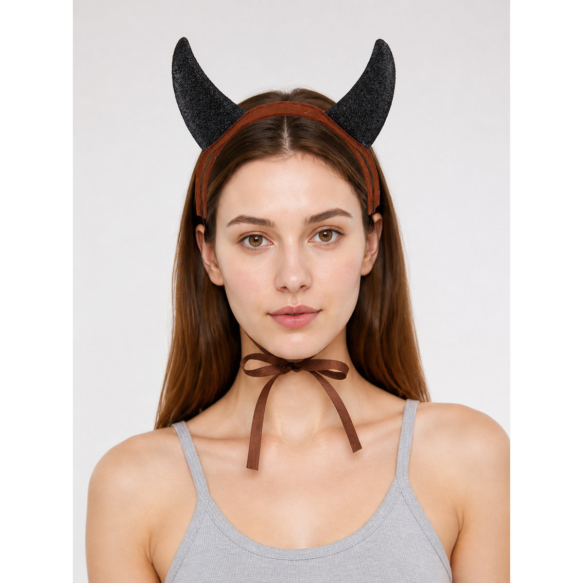 Black Carnival Headband with Horns for Halloween main product view