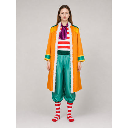 One Piece Buggy Cosplay Costume, 7-Piece Set on-model view