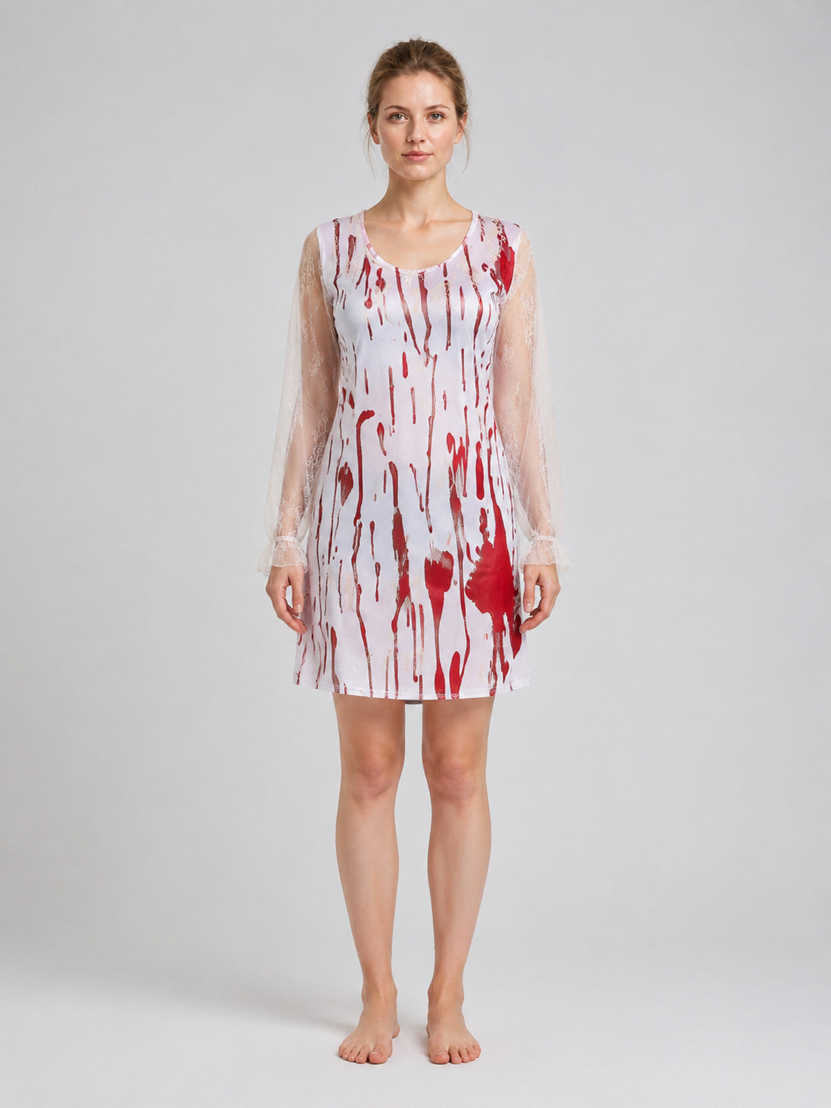 Carnival Costume — Dress with Red Drips on-model view
