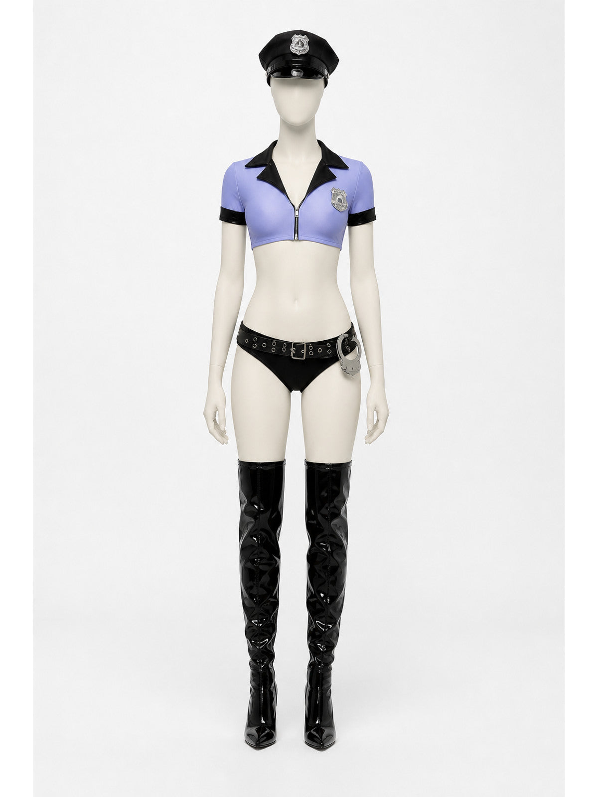Police Costume with Cropped Top and Shorts main product view