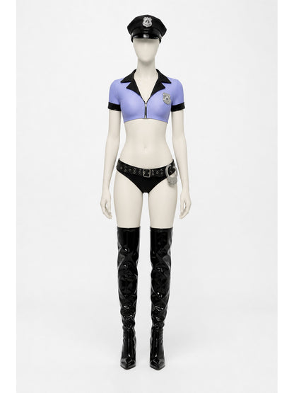 Police Costume with Cropped Top and Shorts main product view
