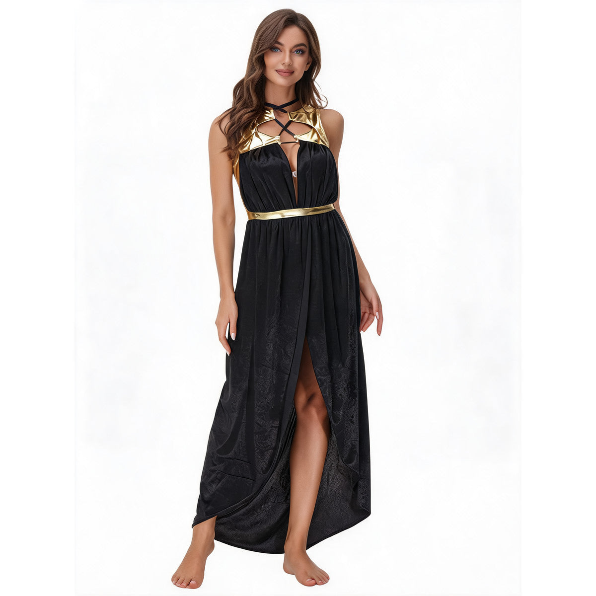 Black Greek-Style Dress for Carnival